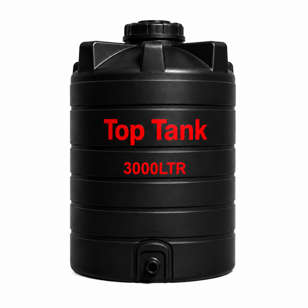 Top Tank 3000 litre black vertical water storage tank