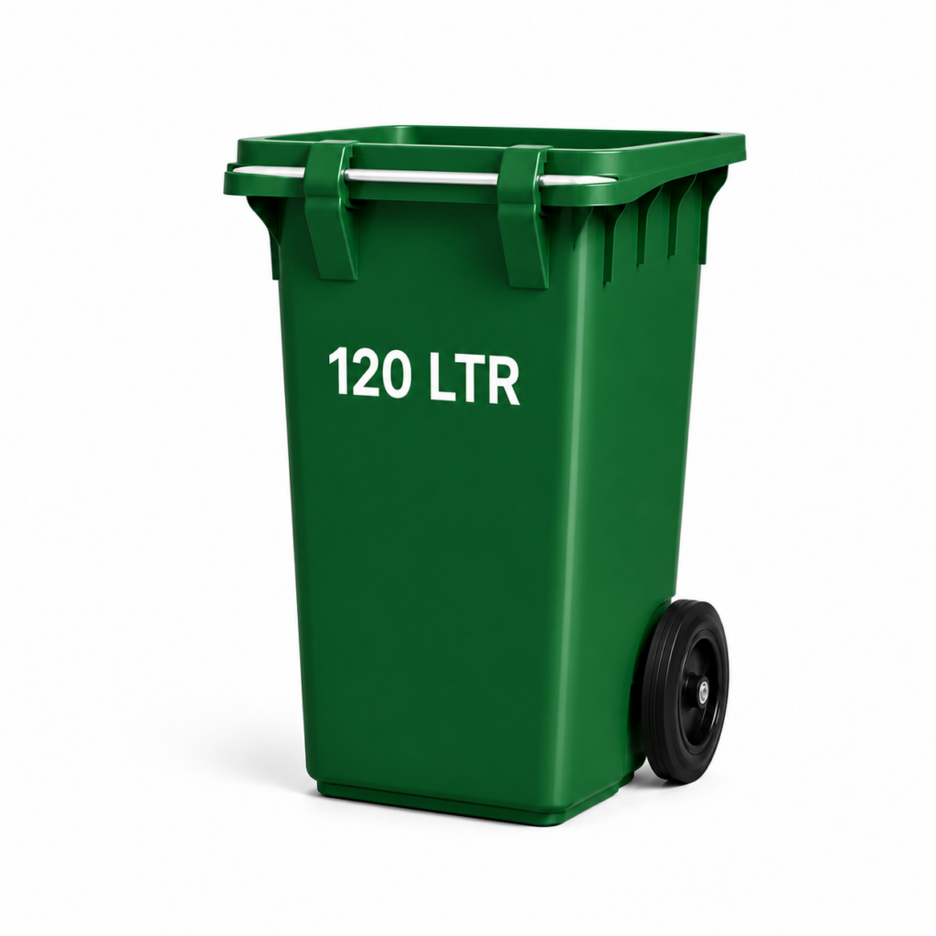 Yellow Top Bin 120 LTR mobile waste bin
