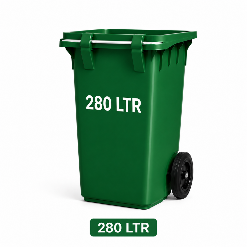Yellow Top Bin 280 LTR mobile waste bin