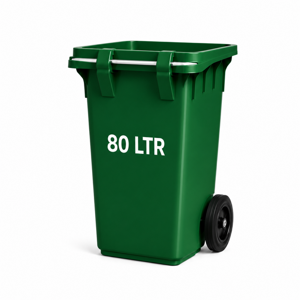 Yellow Top Bin 80 LTR mobile waste bin